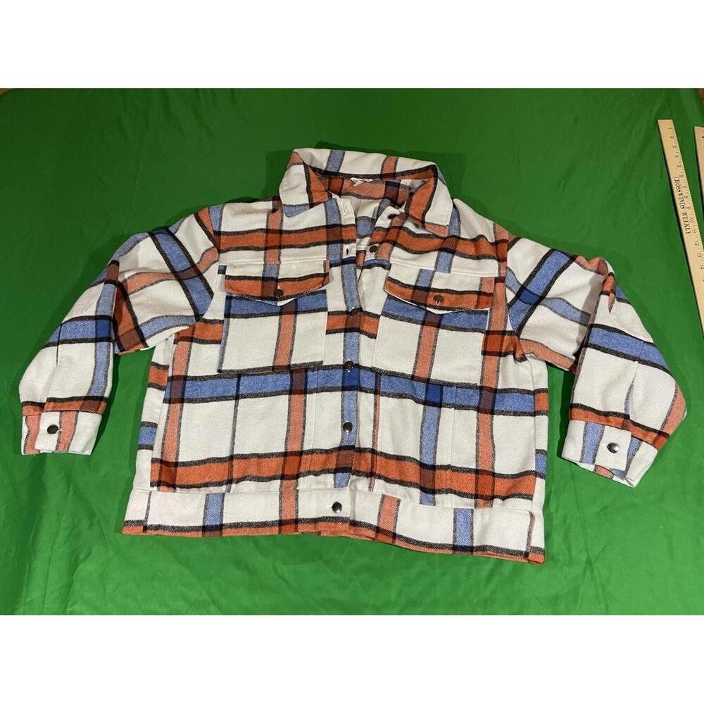 Women's Cato Plaid Flannel Long Sleeve Button Up Jacket w/flap pockets Thick !!